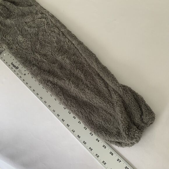 Fuzzy Pant Set Bear Ear Crop Hoodie Fleece Sweatsuit Outfit Kids 13-14 Gray Warm - Picture 8 of 8